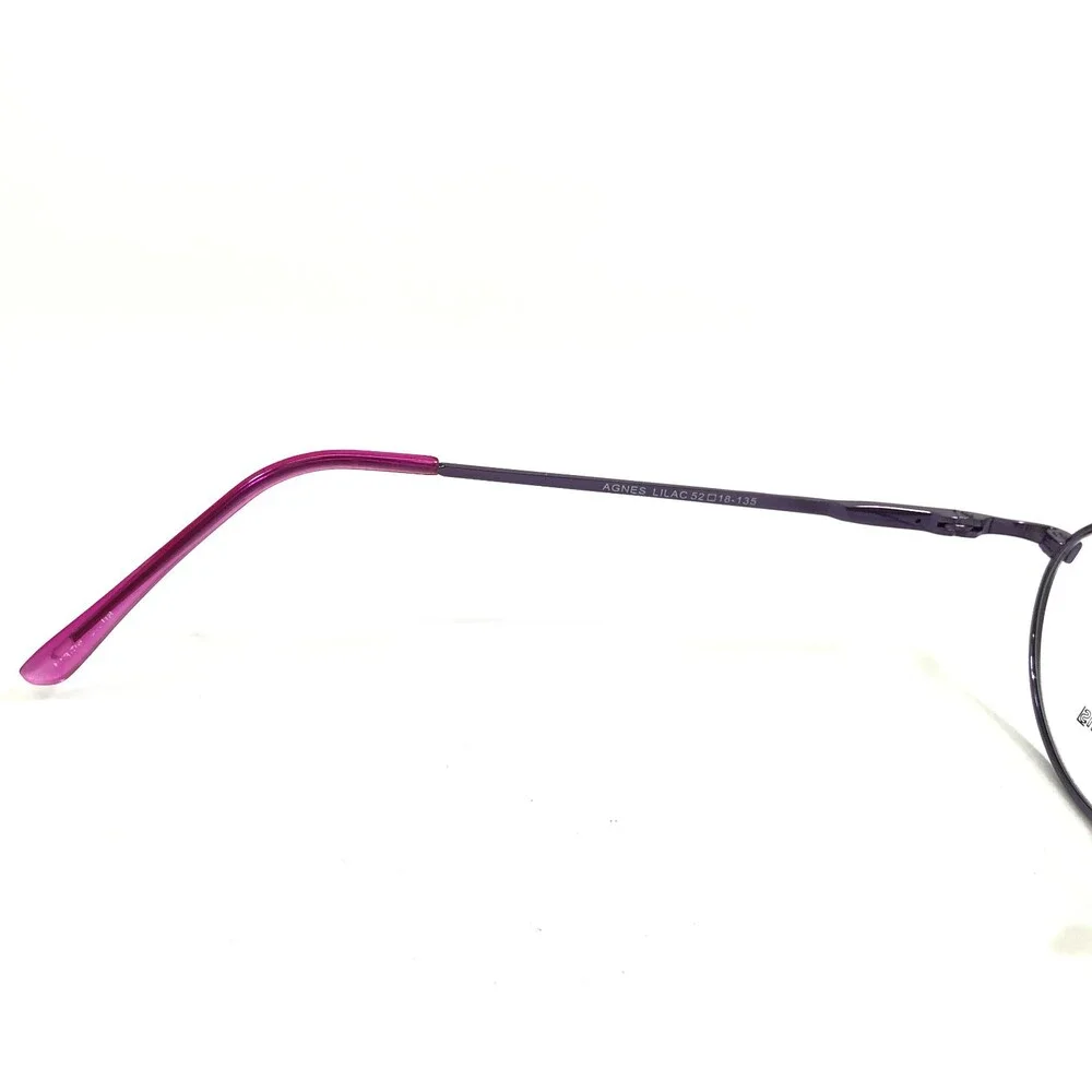Affordable Designs Eyeglasses Frames AGNES LILAC Purple Round Wire Rim 52-18-135